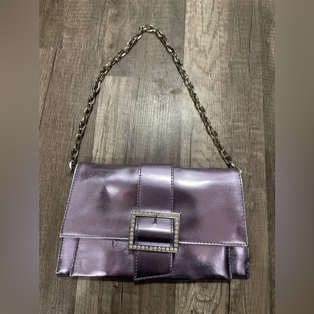 Kenneth Cole Bratz Core Y2K Lilac Vintage metallic silvered rhinestone buckle